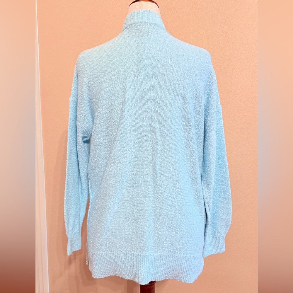 LOFT lightweight Robins egg Blue Button-Up Cardigan - Picture 4 of 11
